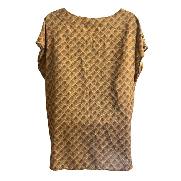 Soft Surroundings Warm Tone Pattern Short Sleeve Lightweight Top Sz M - Picture 5 of 5